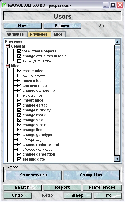 User roles and privileges